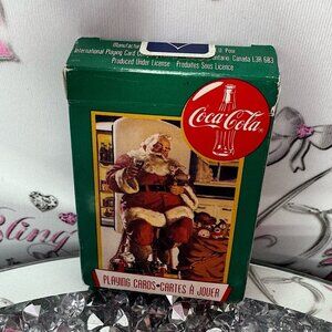 Coca Cola cards playing 1995 vintage 90s cards set Santa Christmas coke drink